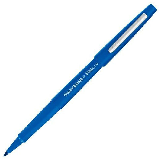 Carioci Paper Mate Flair! M Albastru (12 Unități) - Birou și papetărie, Pixuri, creioane și articole de scris