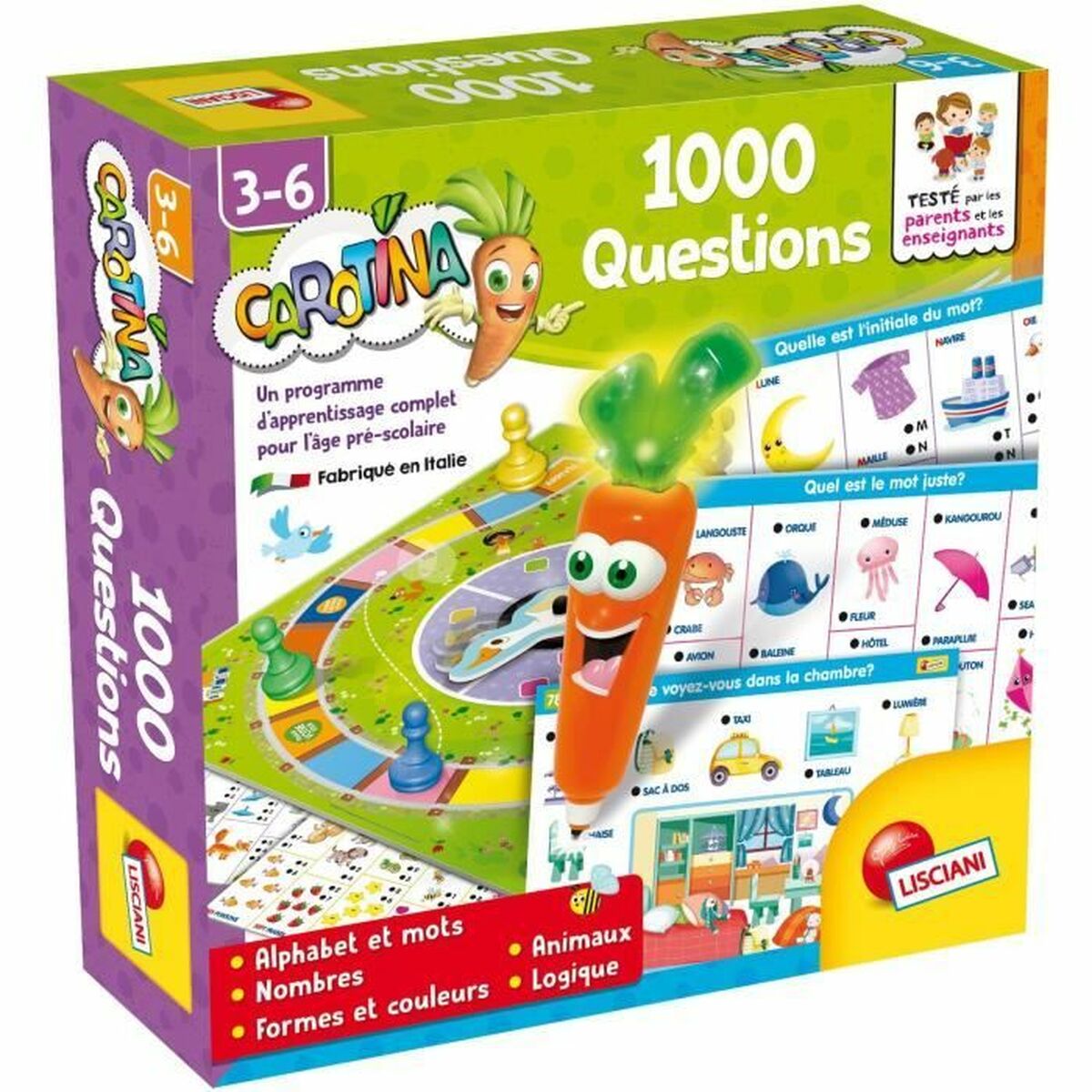 Joc Educație pentru Copii Lisciani Giochi Carotina 1000 Questions - Jucarii si jocuri, Jocuri și accesorii
