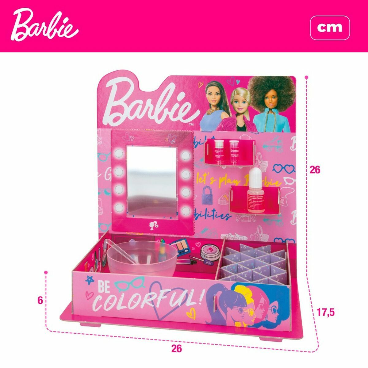 Kit pentru creare machiaj Lisciani Giochi Barbie 15 Piese Ruj - Jucarii si jocuri, Costume și accesorii