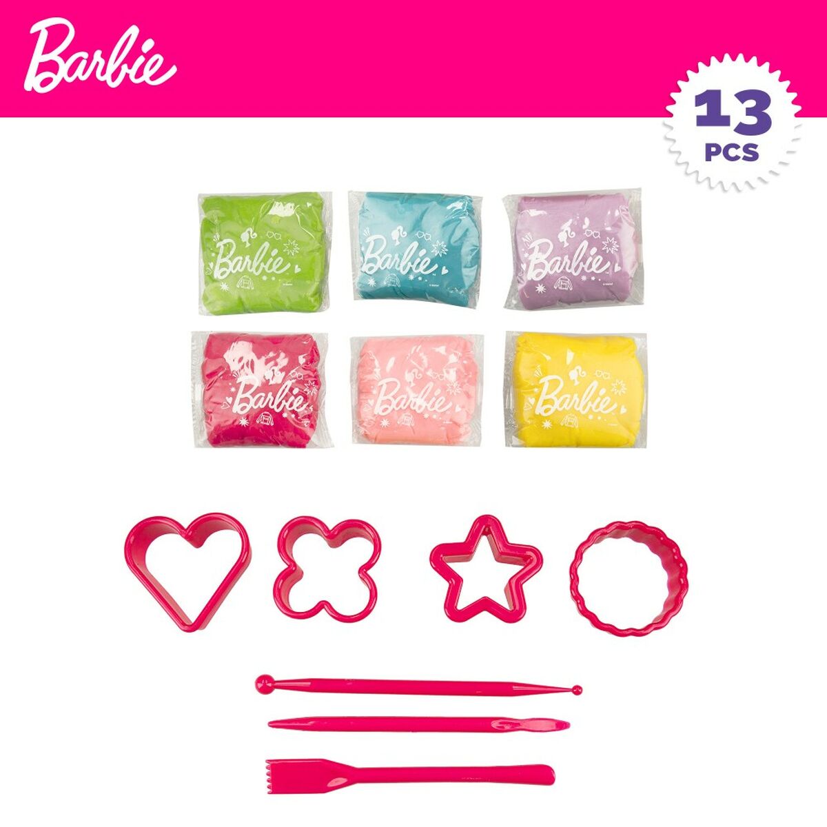 Joc Creativ de Plastilină Barbie Fashion Rucsac 14 Piese 600 g - Jucarii si jocuri, Activități creative