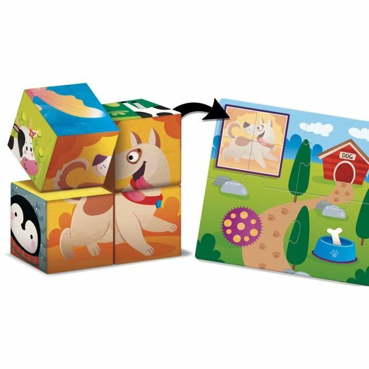 Joc Educativ Lisciani Giochi Cubes & Logic 2 in1 (FR) - Jucarii si jocuri, Jocuri și accesorii