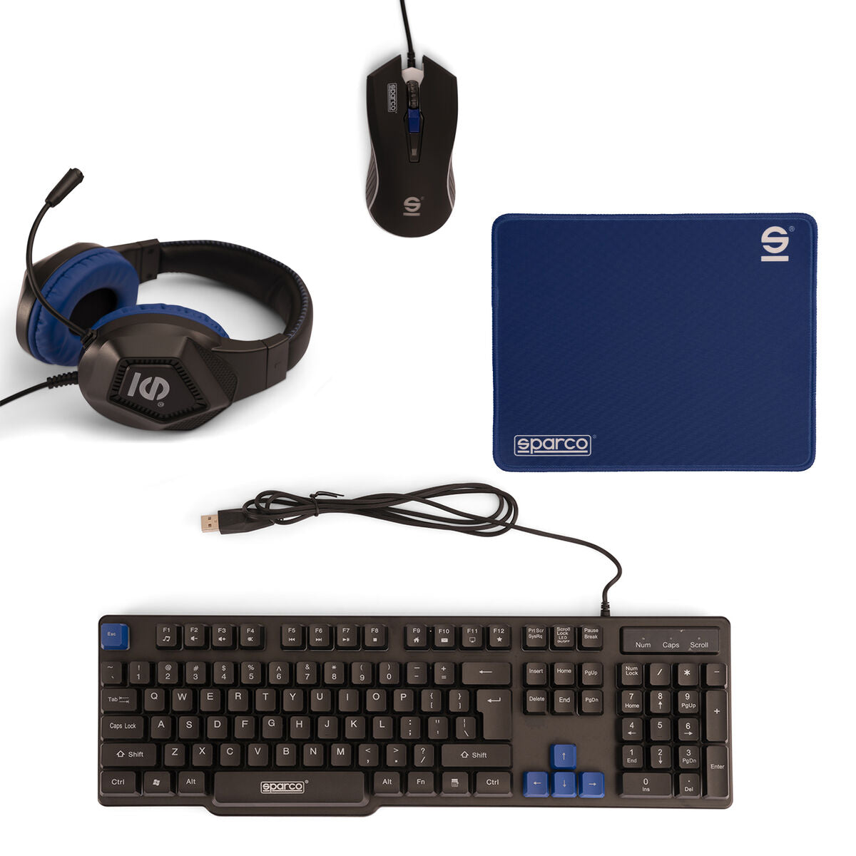 Pachet Gaming Sparco SPGAMEKITESP Qwerty Spaniolă - Electronică, Joc video