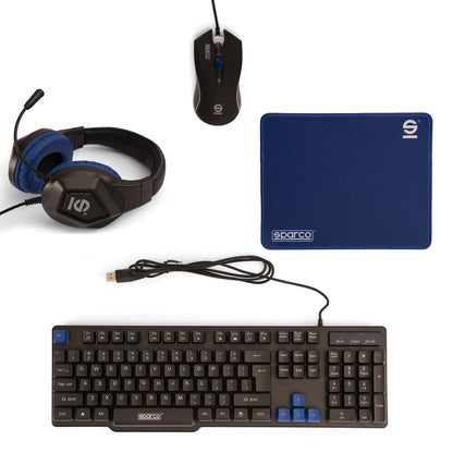 Pachet Gaming Sparco SPGAMEKITESP Qwerty Spaniolă - Electronică, Joc video