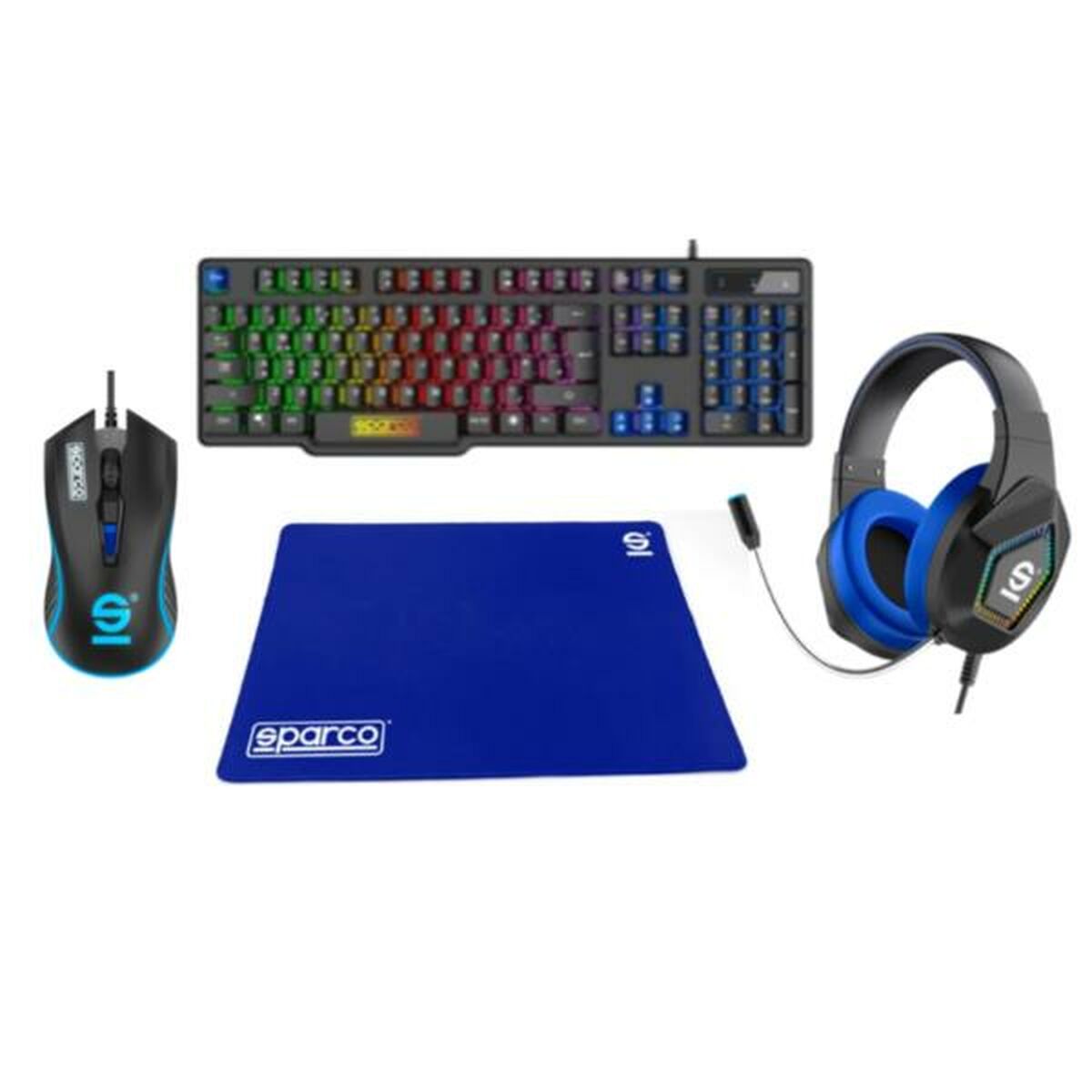 Pachet Gaming Sparco SPGAMEKITESP Qwerty Spaniolă - Electronică, Joc video