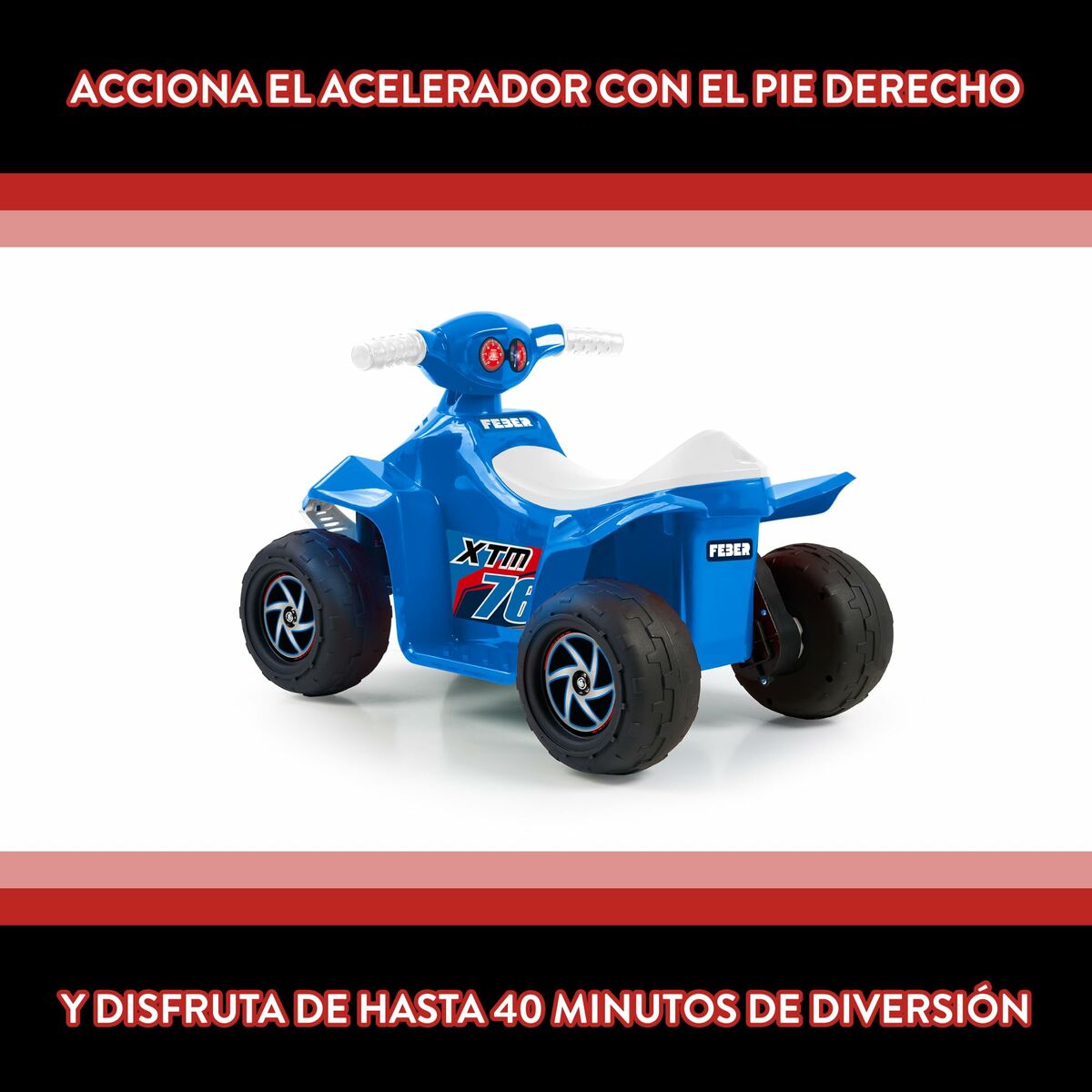 ATV electric Quad Feber Racy Albastru - Jucarii si jocuri, În aer liber și sport