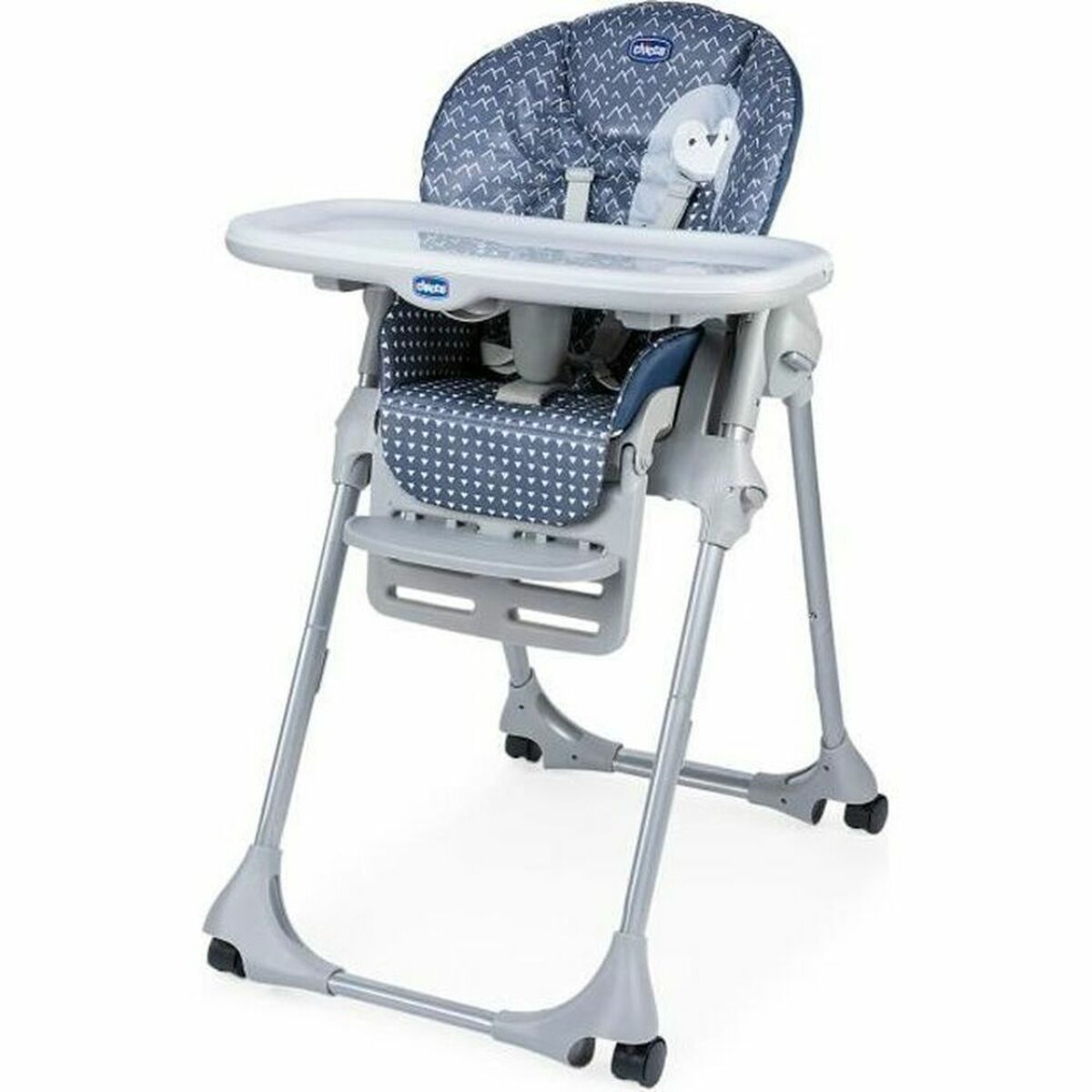 Scaun înalt Chicco Poly Easy Pinguin Albastru - Bebelus, Alăptarea și hrănirea