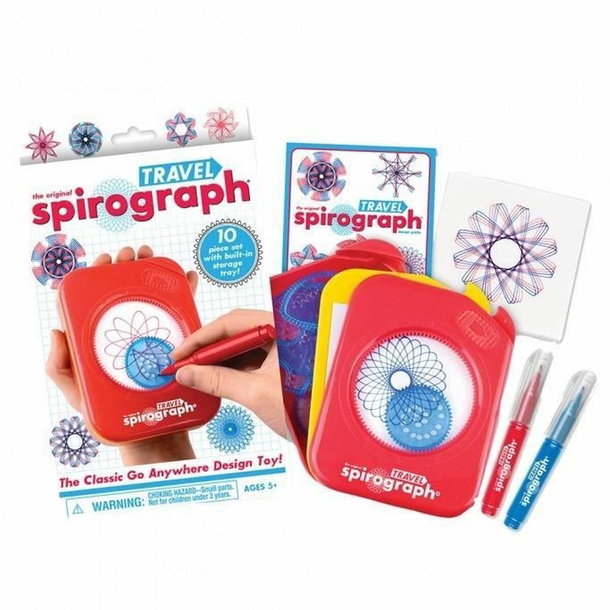 Set pentru desen Spirograph Silverlit travel Multicolor 10 Piese - Jucarii si jocuri, Activități creative