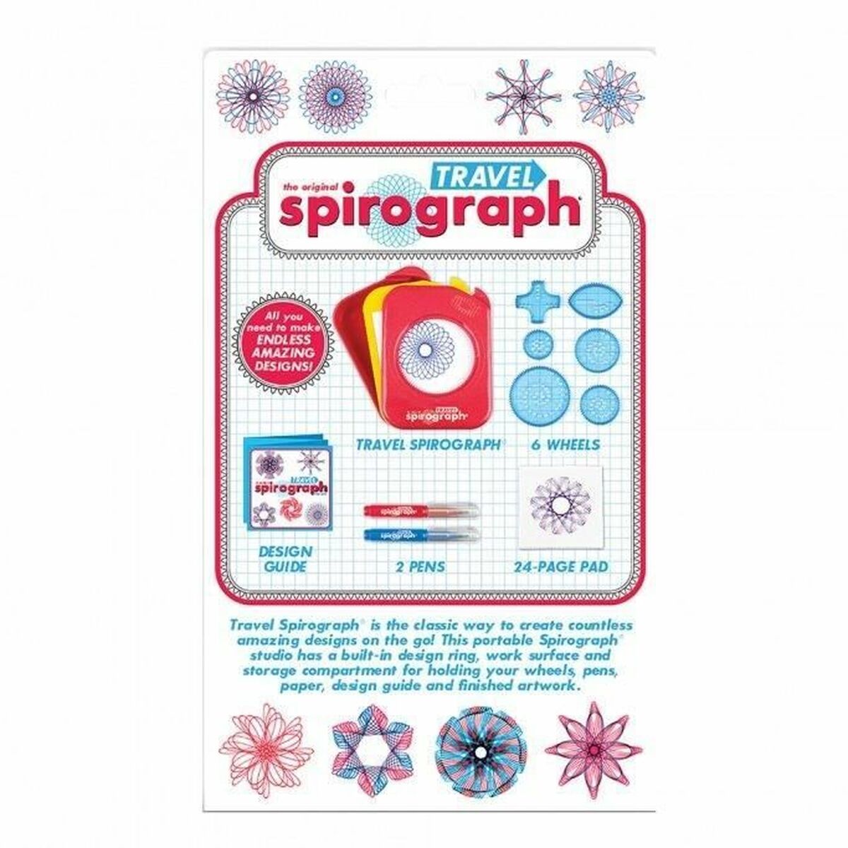 Set pentru desen Spirograph Silverlit travel Multicolor 10 Piese - Jucarii si jocuri, Activități creative