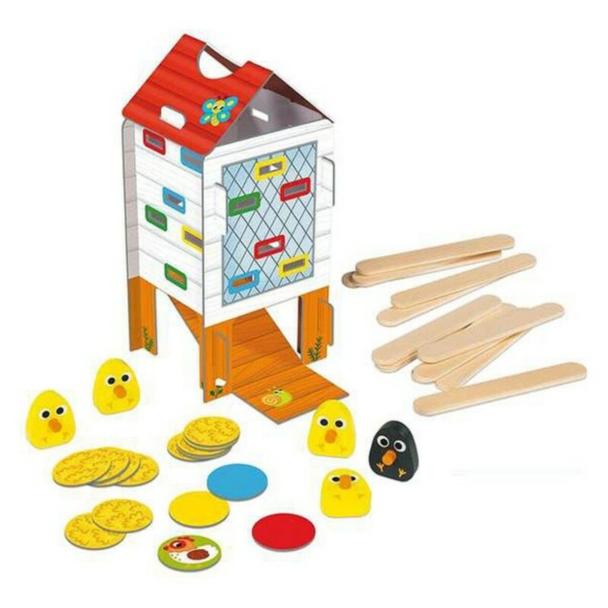 Joc de Îndemânare pentru Bebeluși HAPPY CHICKEN Goula 53170 - Bebelus, Jucăriile copilăriei timpurii