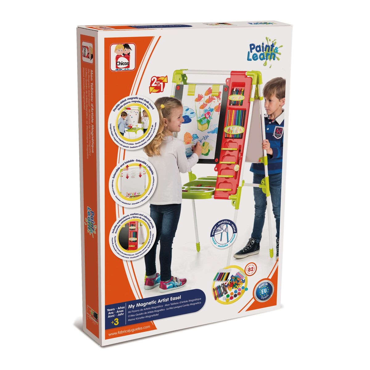 Tablă 2 în 1 Chicos 63 x 60 x 120 cm Pliabil - Jucarii si jocuri, Activități creative