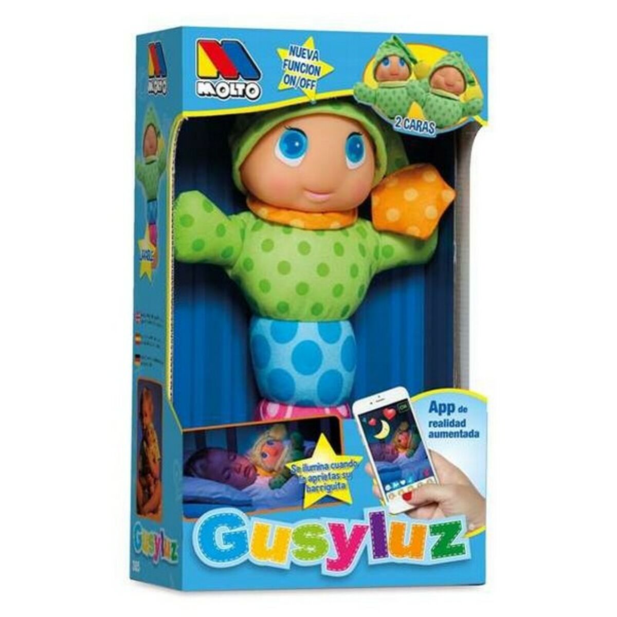 Jucărie de Pluș Gusy Luz Moltó 385 Albastru Roz Verde Multicolor PVC (33 cm) - Jucarii si jocuri, Jucării de pluș