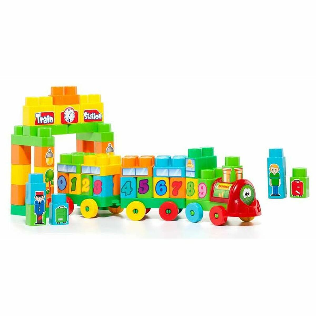 Camion cu Plăci de Construcții Moltó Train Station (70 pcs) - Jucarii si jocuri
