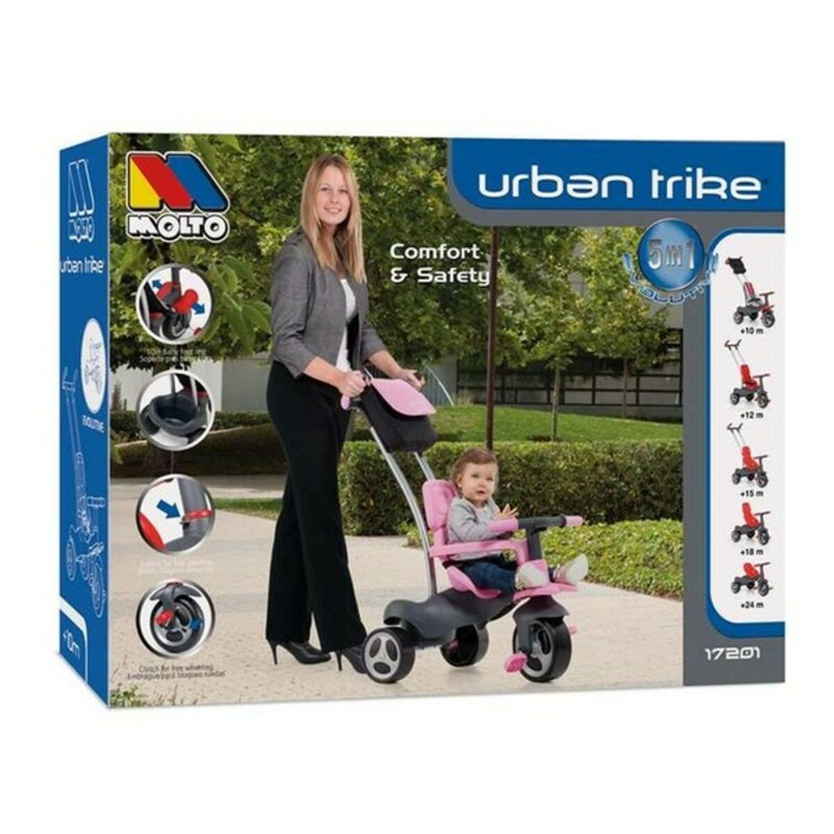 Triciclu Urban Trike Moltó 17201 98 cm Roz (98 cm) - Jucarii si jocuri, În aer liber și sport
