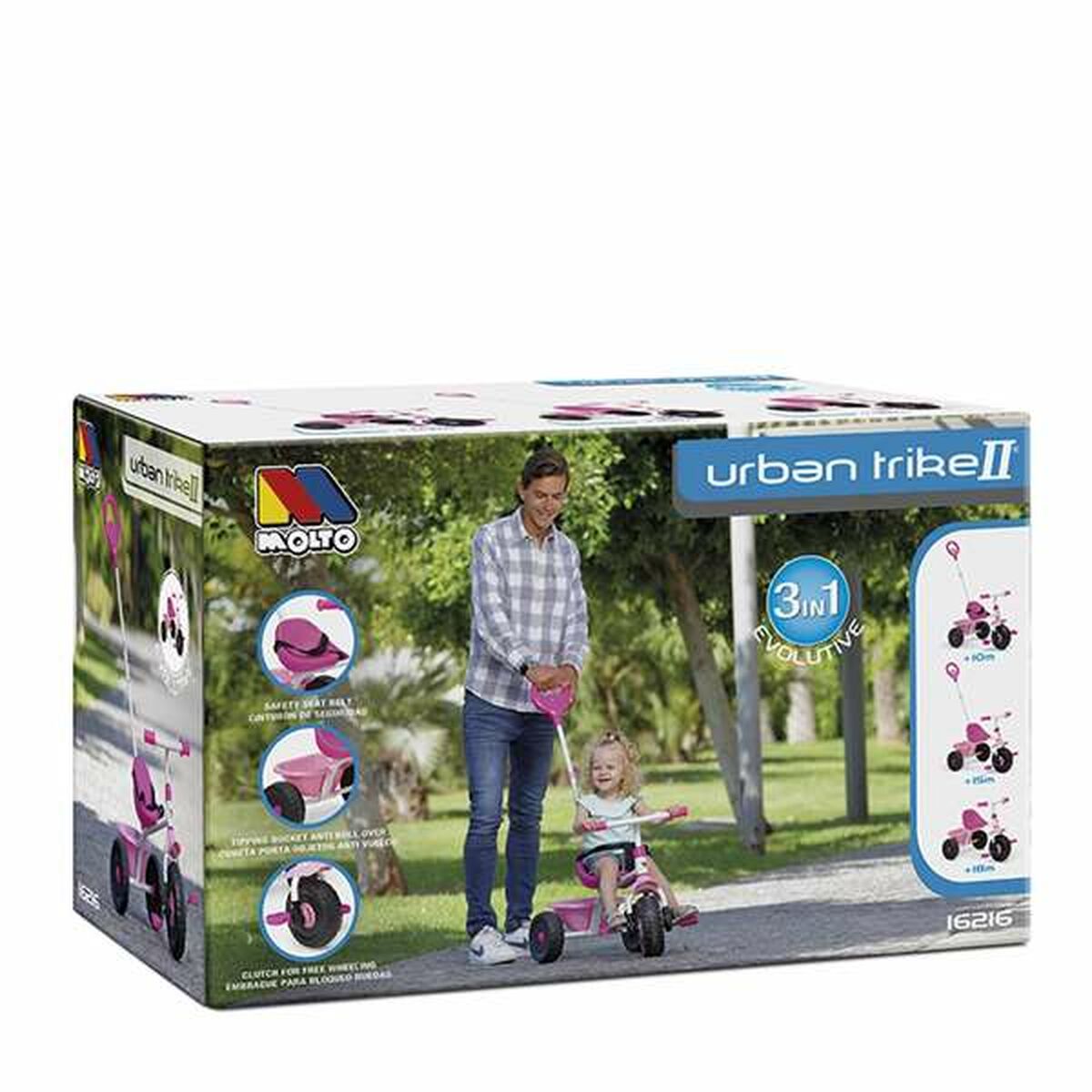 Triciclu Moltó Urban Trike 3 în 1 - Jucarii si jocuri, În aer liber și sport