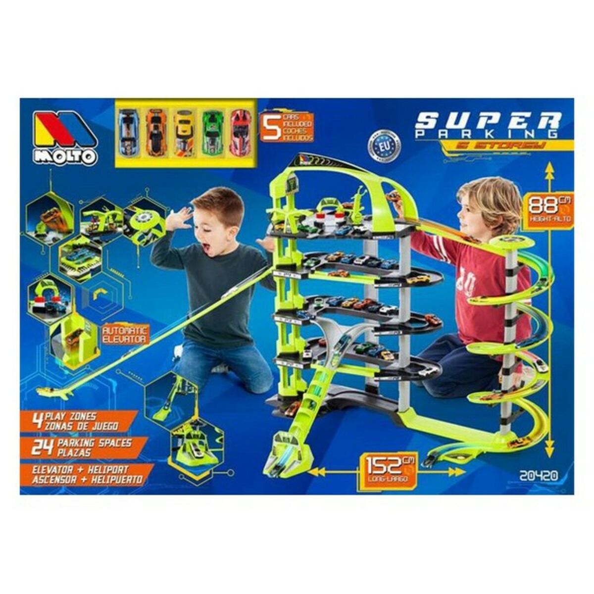 Garaj Parking cu Vehicule Moltó Super-Parkhaus 152 cm - Jucarii si jocuri, Păpuși și figurine