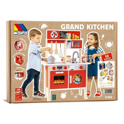 Bucătărie de Jucărie Moltó 21292 Lemn Roșu (10 pcs) - Jucarii si jocuri, Imitații de jocuri