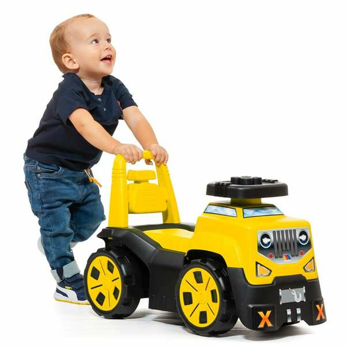 Mașină-Premergător Moltó 3x1 Wheels & Blocks Galben 89 cm 10 Piese - Jucarii si jocuri, În aer liber și sport