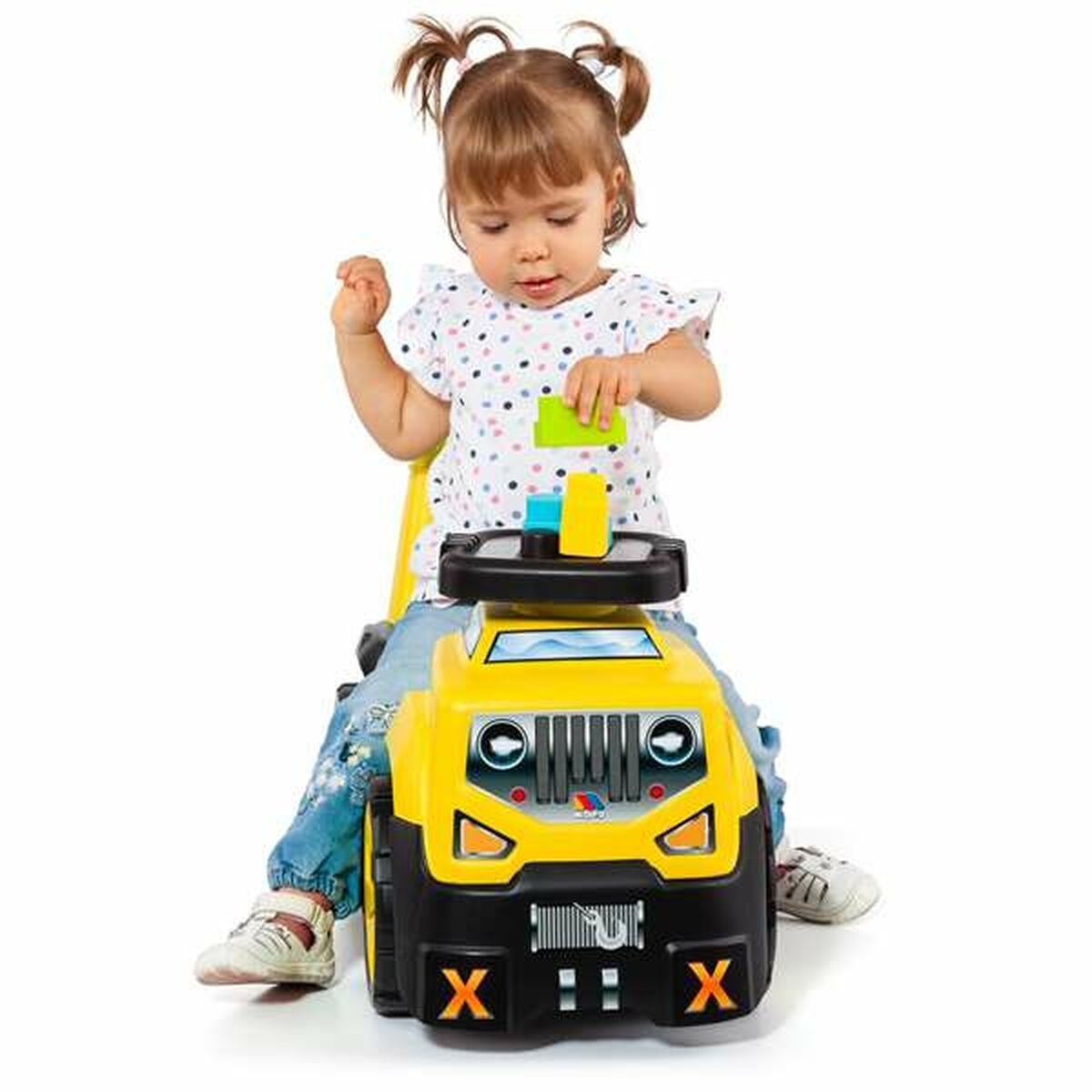Mașină-Premergător Moltó 3x1 Wheels & Blocks Galben 89 cm 10 Piese - Jucarii si jocuri, În aer liber și sport