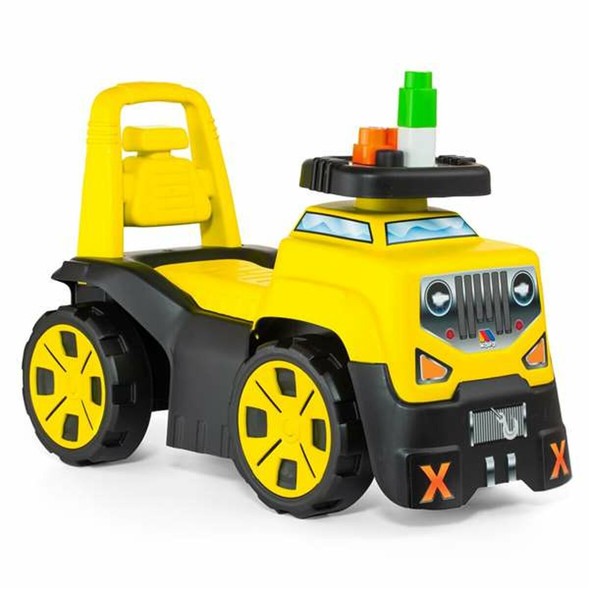 Mașină-Premergător Moltó 3x1 Wheels & Blocks Galben 89 cm 10 Piese - Jucarii si jocuri, În aer liber și sport