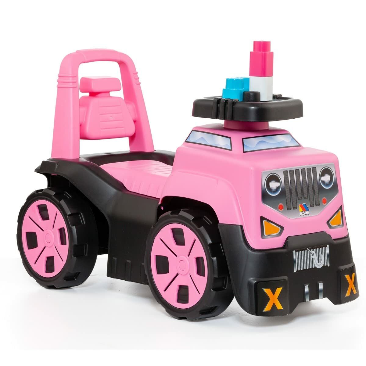 Mașină-Premergător Moltó 3x1 Wheels & Blocks 10 Piese 89 cm Roz - Jucarii si jocuri, În aer liber și sport