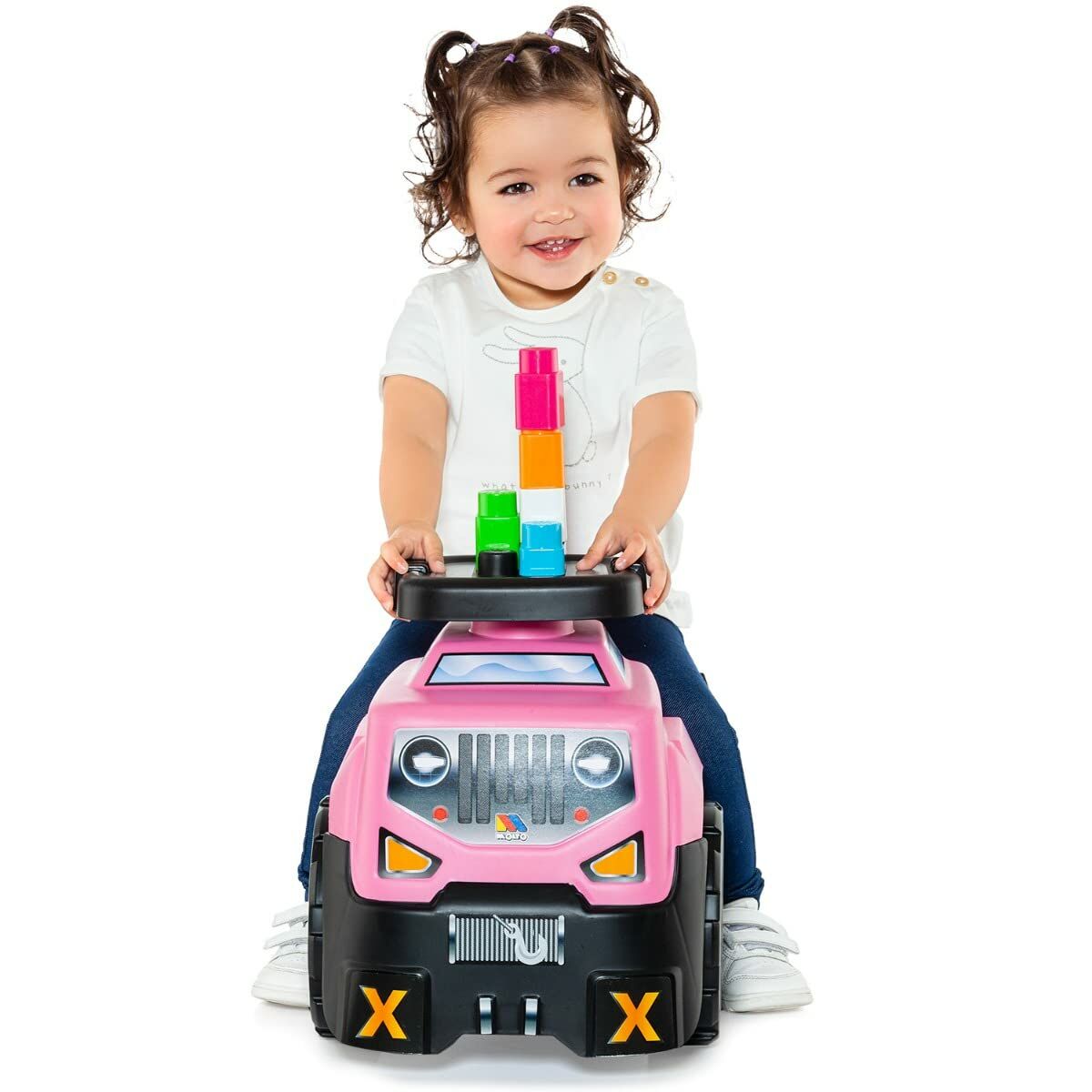 Mașină-Premergător Moltó 3x1 Wheels & Blocks 10 Piese 89 cm Roz - Jucarii si jocuri, În aer liber și sport