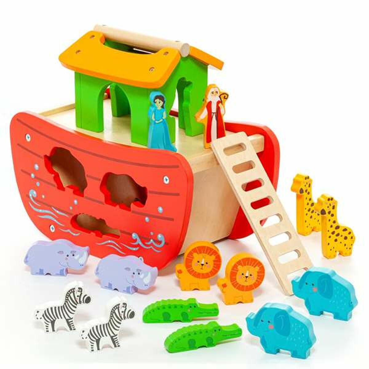 Playset Moltó Noah's ark Lemn 17 Piese - Jucarii si jocuri, Păpuși și figurine