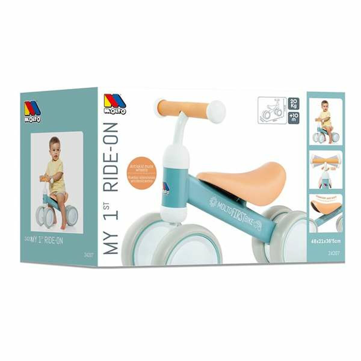 Mașină-Premergător Moltó Albastru 38,5 x 25 x 5 cm Bebeluși - Jucarii si jocuri, În aer liber și sport