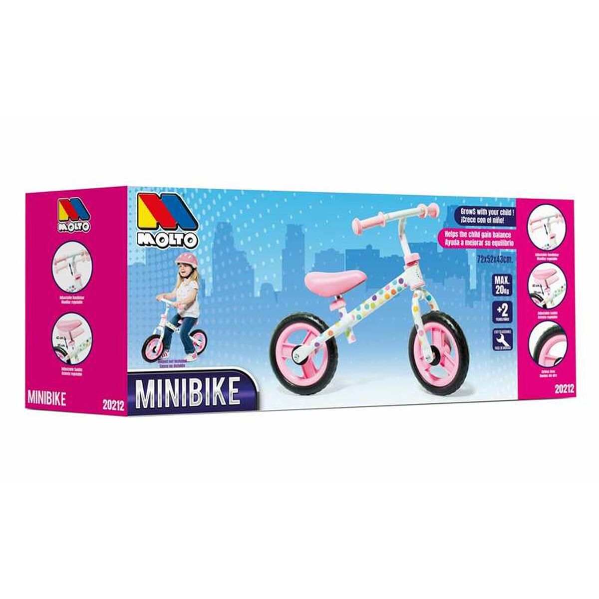 Bicicletă pentru copii Moltó Roz Fără pedale - Jucarii si jocuri, În aer liber și sport