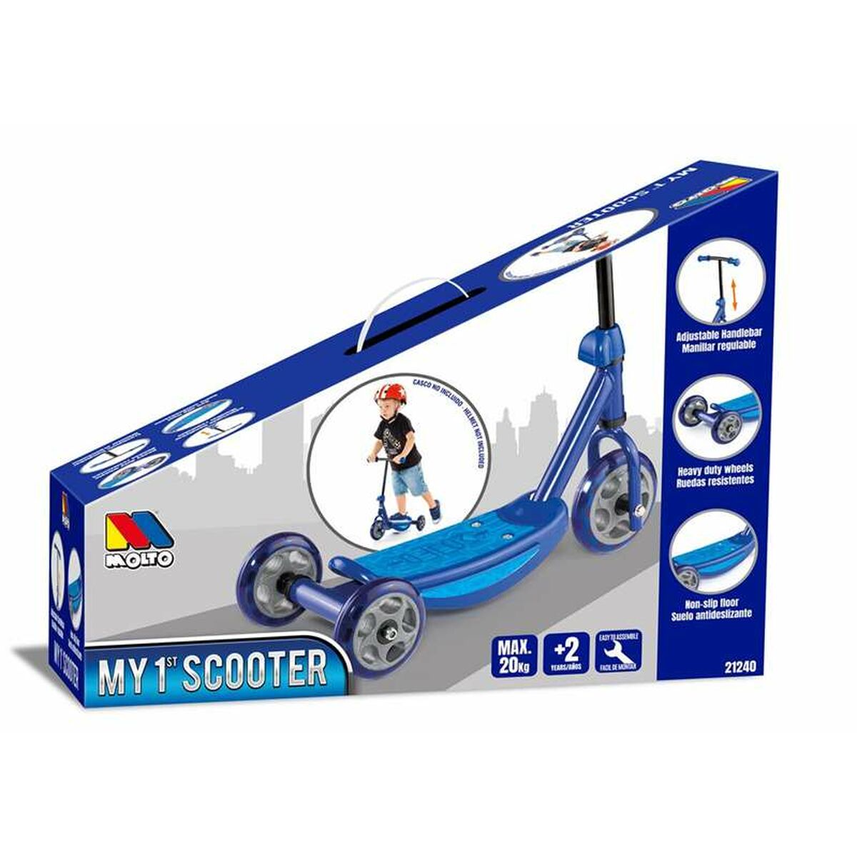 Trotinetă Scuter Moltó Albastru 48,36 x 90 cm - Sport și în aer liber, Mobilitate urbană