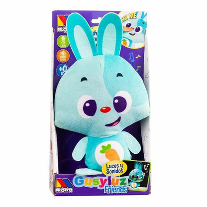 Jucărie de Pluș cu Sunet Moltó Gusy luz Baby Bunny Turquoise 7,5 cm - Jucarii si jocuri, Jucării de pluș
