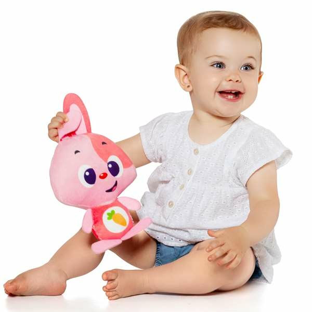 Jucărie de Pluș cu Sunet Moltó Gusy luz Baby Bunny Roz 7,5 cm - Jucarii si jocuri, Jucării de pluș