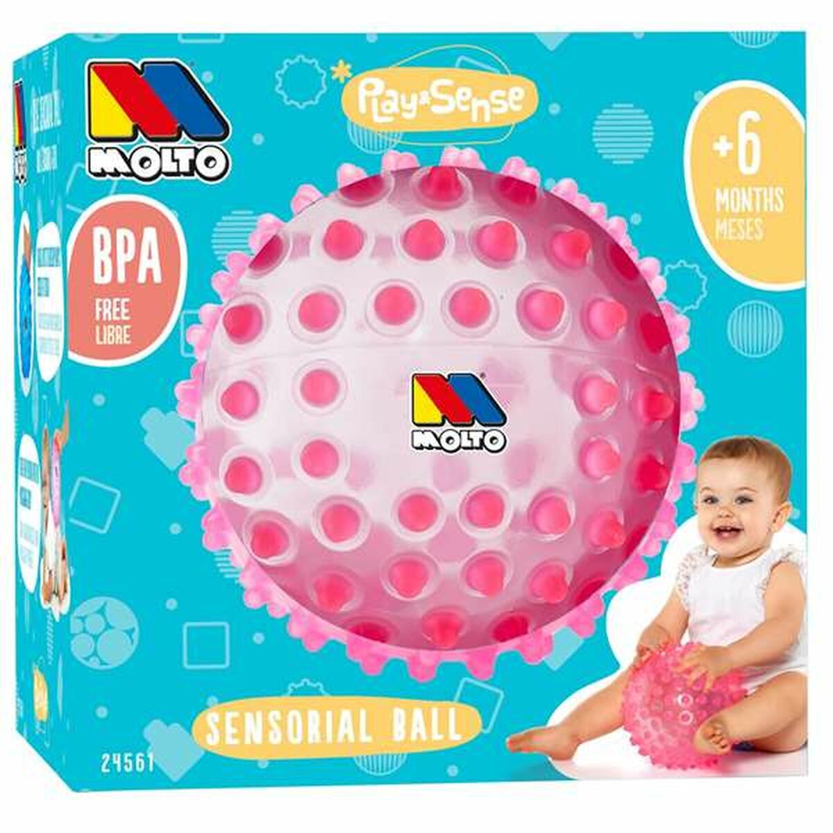 Minge senzorială Moltó 20 cm Roz - Bebelus, Jucăriile copilăriei timpurii