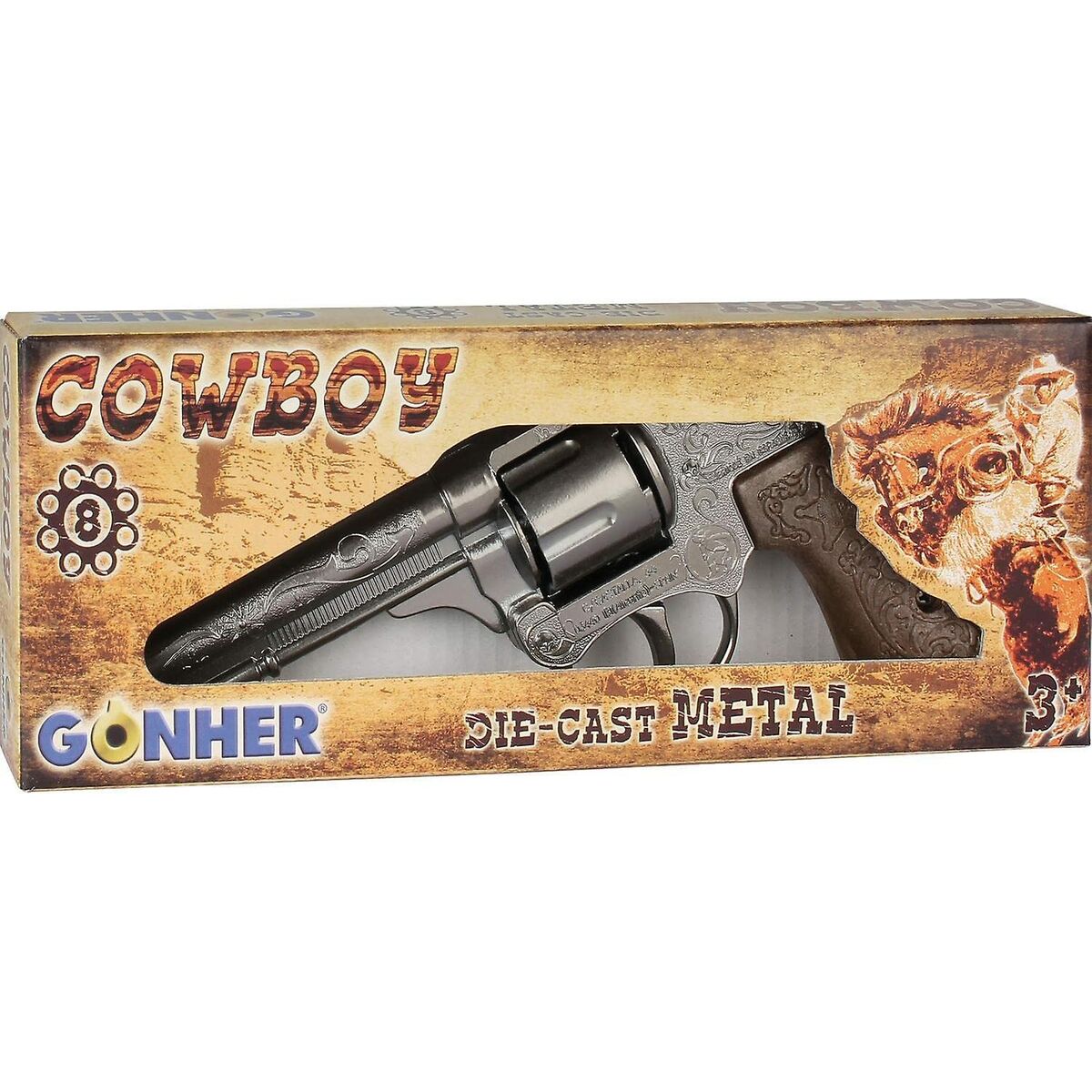 Pistol de petarde/capse Gonher Argintiu Cowboy - Jucarii si jocuri, În aer liber și sport