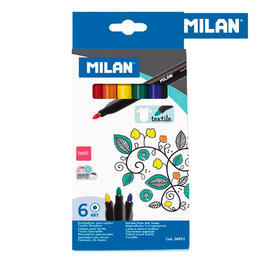 Set de Carioci Milan Ø 4 mm Albastru Multicolor - Birou și papetărie, Pixuri, creioane și articole de scris