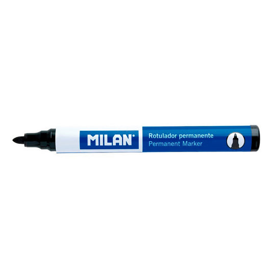Marker permanent Milan Negru Ø 4 mm Vârf rotund (12 Unități) - Birou și papetărie, Pixuri, creioane și articole de scris