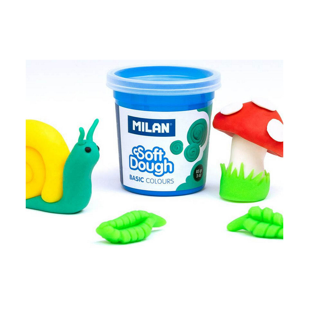 Joc de Plastilină Milan Soft dough 913510B Galben Albastru Multicolor 85 g Vegetal (10 Unități) - Jucarii si jocuri, Activități creative