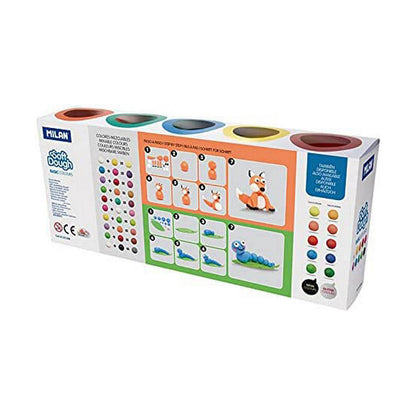 Joc de Plastilină Milan Soft dough 913510B Galben Albastru Multicolor 85 g Vegetal (10 Unități) - Jucarii si jocuri, Activități creative