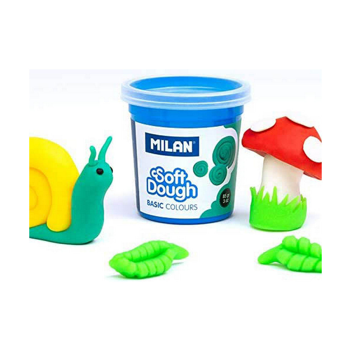 Joc de Plastilină Milan Soft dough 913510B Galben Albastru Multicolor 85 g Vegetal (10 Unități) - Jucarii si jocuri, Activități creative