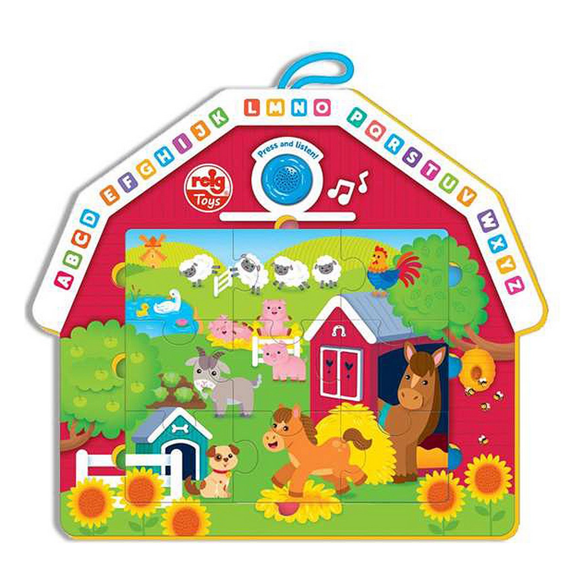 Puzzle Reig Merry Farmhouse 9 Piese Muzical - Bebelus, Jucăriile copilăriei timpurii
