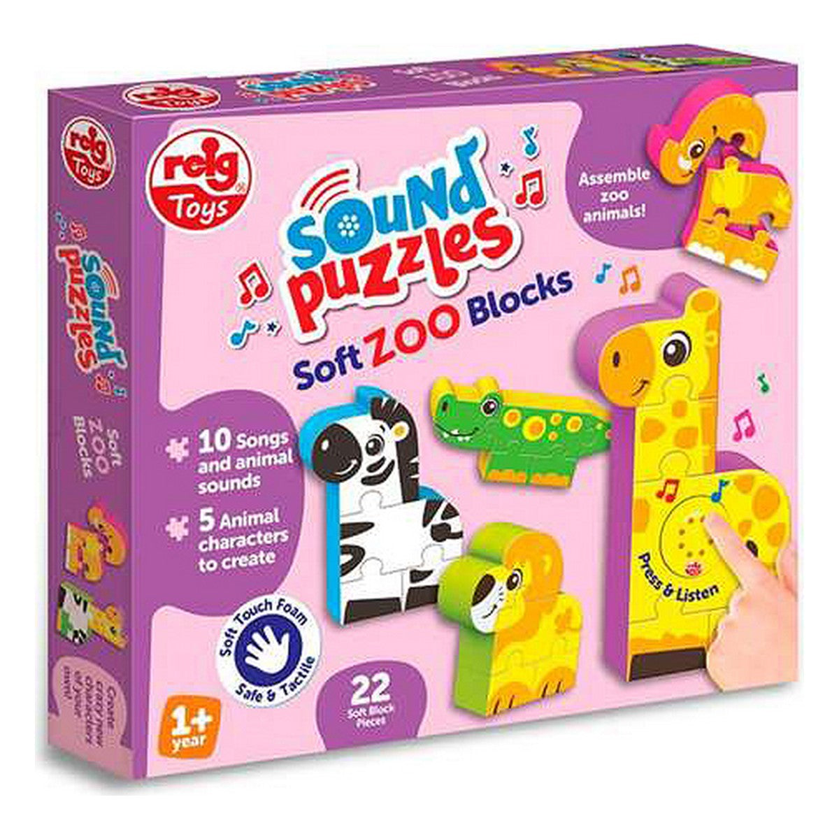Puzzle pentru Copii Reig Zoo Blocks 22 Piese - Bebelus, Jucăriile copilăriei timpurii
