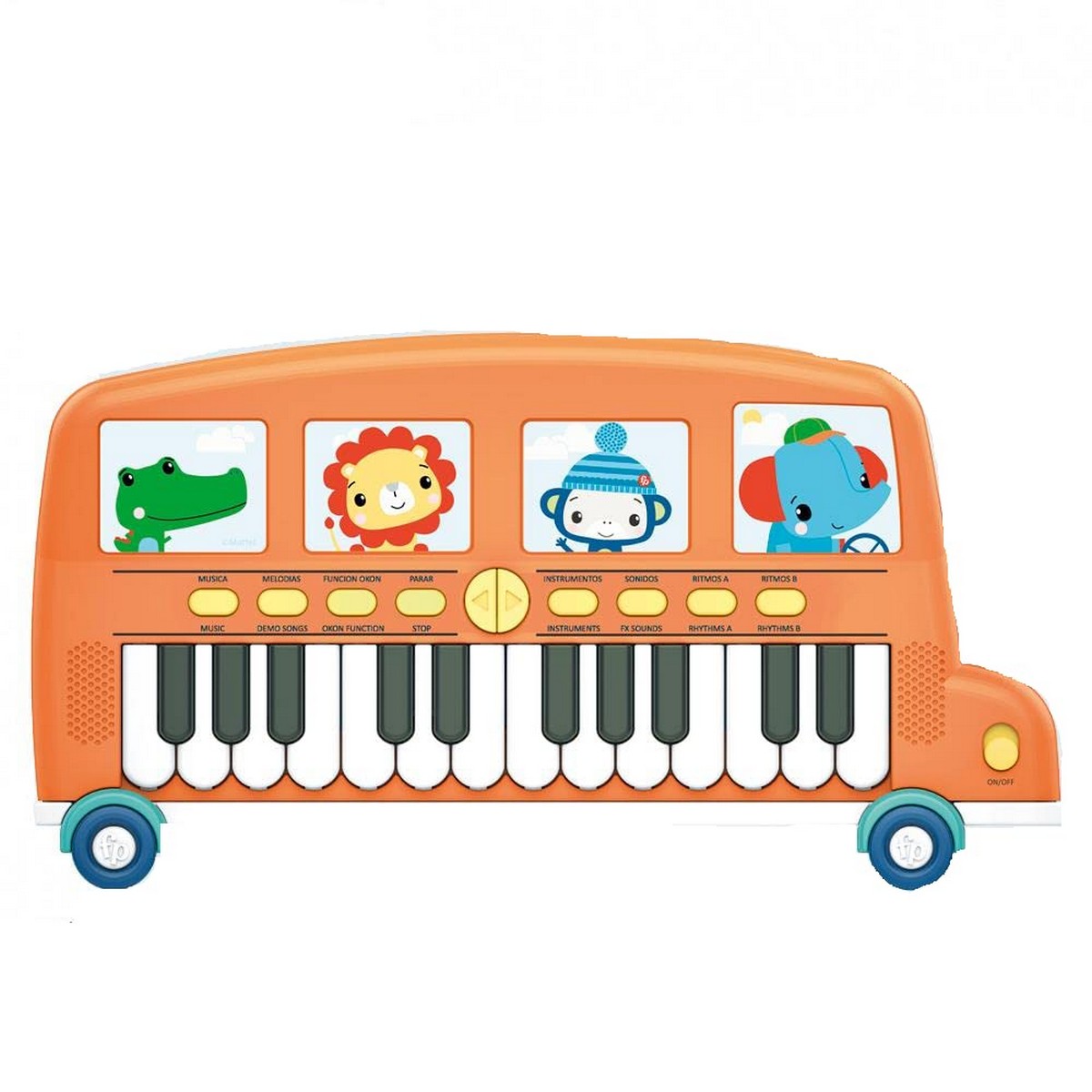 Pian jucărie Fisher Price Pian Electronic Autobuz (3 Unități) - Jucarii si jocuri, Instrumente muzicale pentru copii