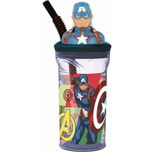Pahar cu Pai The Avengers Seven Wonders Captain America 360 ml - Bebelus, Alăptarea și hrănirea