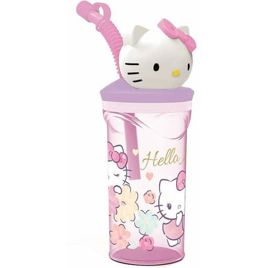 Pahar cu Pai Hello Kitty 360 ml 3D - Bebelus, Alăptarea și hrănirea