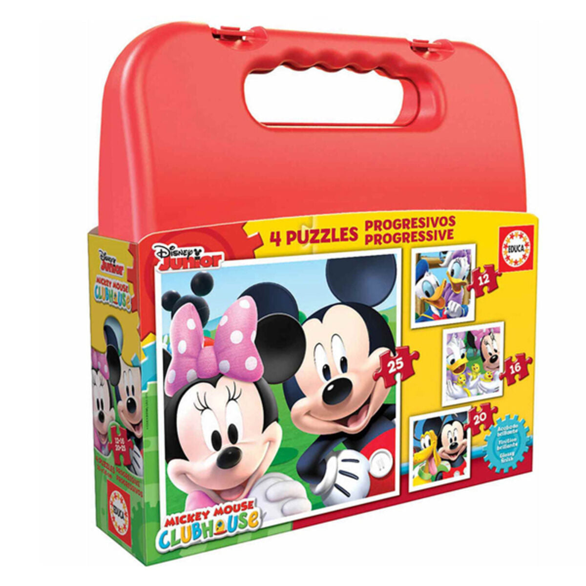 Set de 4 Puzzle-uri Disney Mickey Mouse Progressive Educa 16505 (12-16-20-25 pcs) - Jucarii si jocuri, Puzzle-uri și puzzle-uri