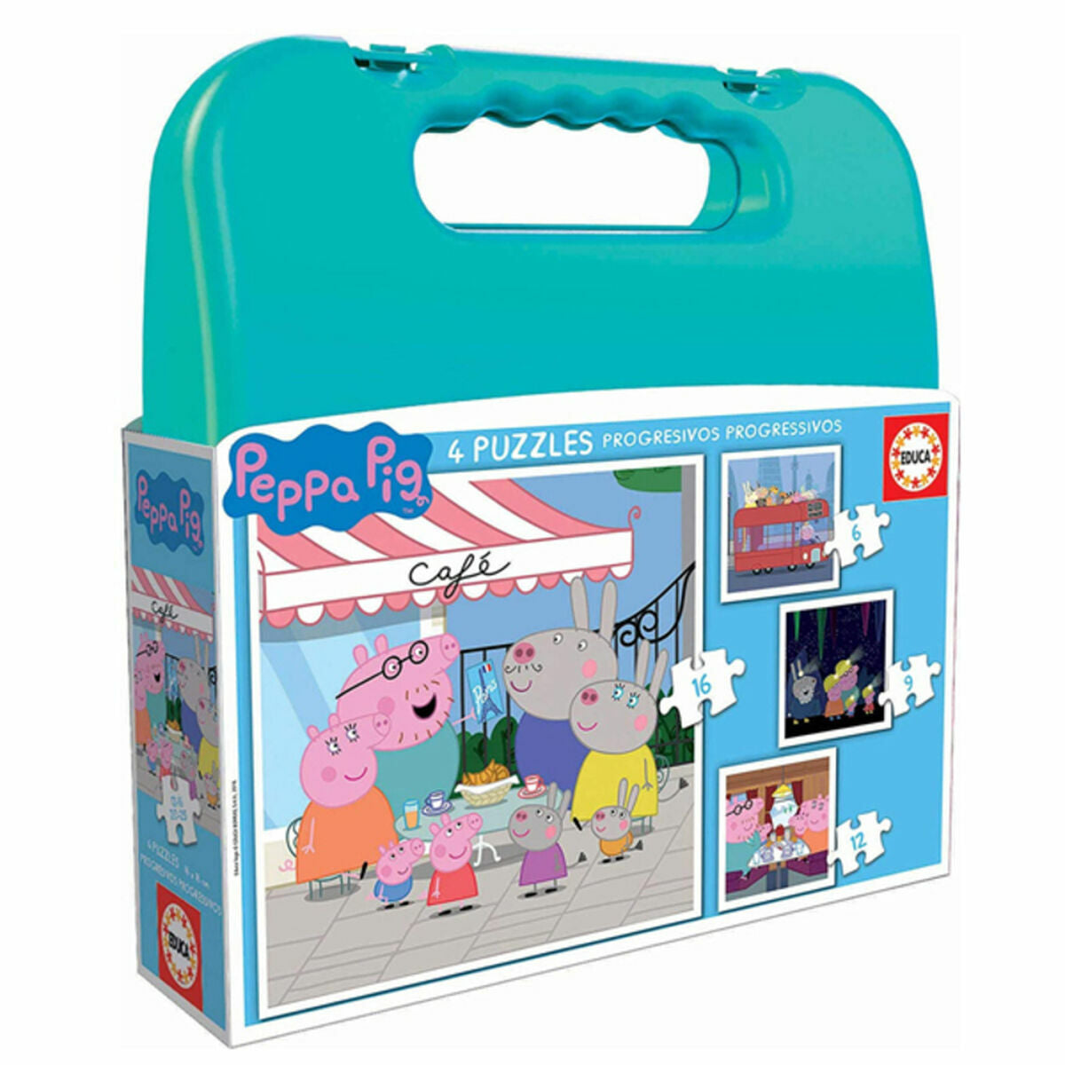 Set de 4 Puzzle-uri Educa Peppa Pig Progressive (6-9-12-16 pcs) - Jucarii si jocuri, Puzzle-uri și puzzle-uri