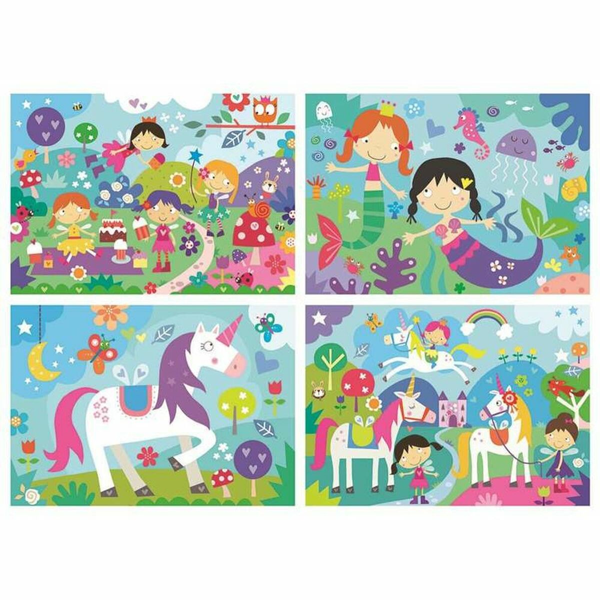 Set de 4 Puzzle-uri Educa 18905 Fantezie - Jucarii si jocuri, Activități creative