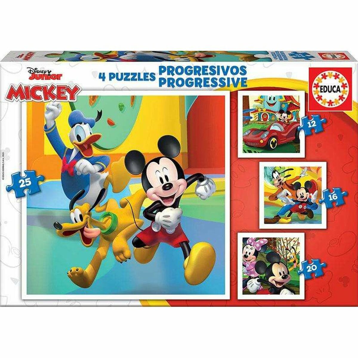 Puzzle Educa Mickey & Friends (25 + 20 + 16 + 12 pcs) - Jucarii si jocuri, Puzzle-uri și puzzle-uri