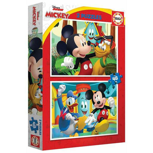 Puzzle Educa Mickey Mouse Fun House 2 x 48 - Jucarii si jocuri, Puzzle-uri și puzzle-uri
