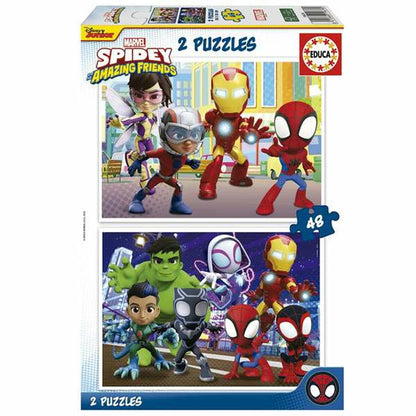 Set de 2 Puzzle-uri Educa Spidey Amazing Friends - Jucarii si jocuri, Puzzle-uri și puzzle-uri