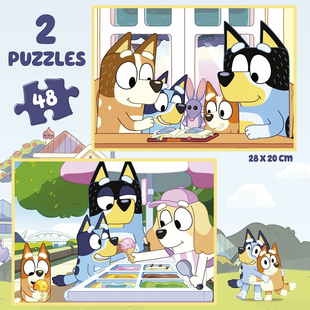 Set de 2 Puzzle-uri Educa Bluey 48 Piese - Jucarii si jocuri, Puzzle-uri și puzzle-uri